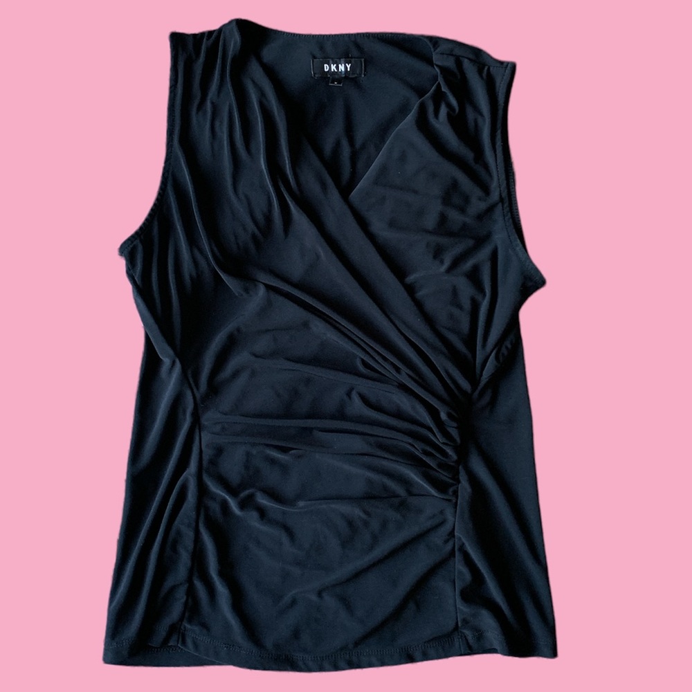 DKNY Black Sleeveless Blouse